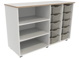 Flex-kast 4B laag B141xD50xH96cm Wit Tangara Groothandel voor kinderrdagverblijf inrichting